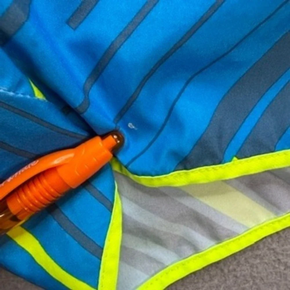 Nike Running Shorts Dri-FIT Geometric Athletic Medium Blue Yellow Performance